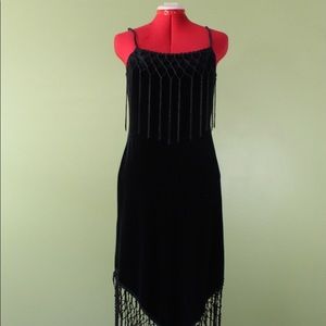 Vintage Black Velvet Evening Dress